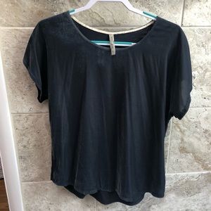 Stitch fix sweet grey velvet  grey/blue shirt M